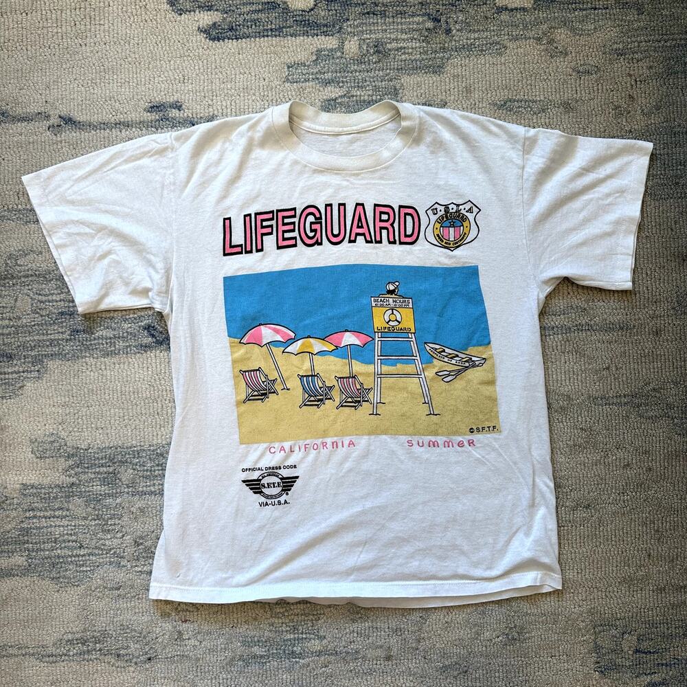 Vintage 1970s Lifeguard T-Shirt Vtg Single Stitch